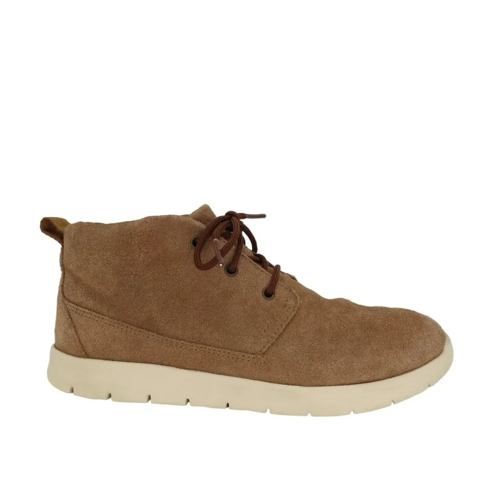 UGG Kids' Canoe II Tan Suede Chukka Boots Size 2 Lace-Up Versatile